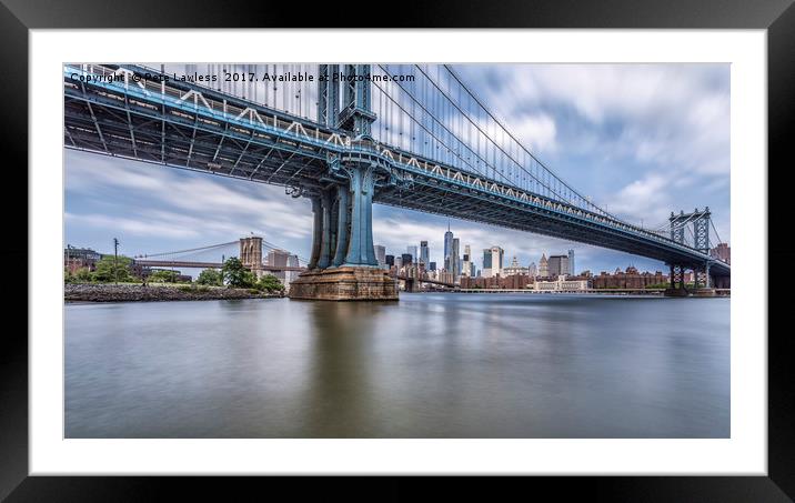 Manhattan Bridge Framed Mounted Print by Pete Lawless