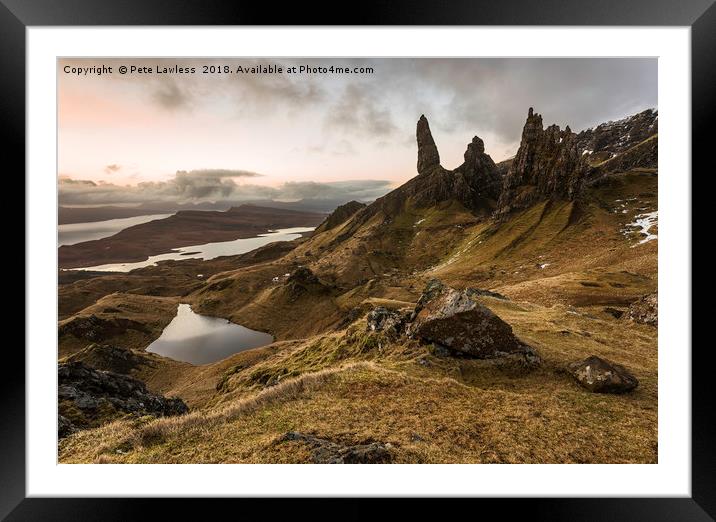 Old Man of Storr Sunrise Framed Mounted Print by Pete Lawless