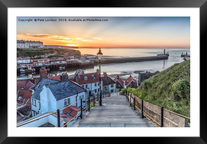 Whitby the 199 Steps Framed Mounted Print by Pete Lawless
