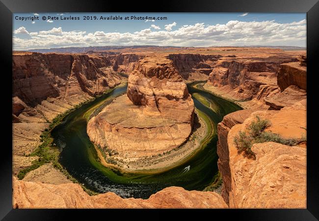 Horseshoe Bend Framed Print by Pete Lawless