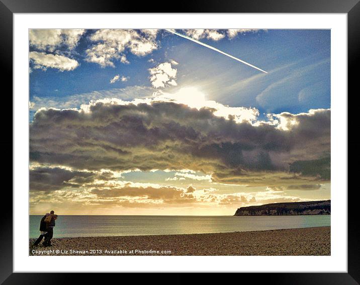 Lovers Stroll Framed Mounted Print by Liz Shewan