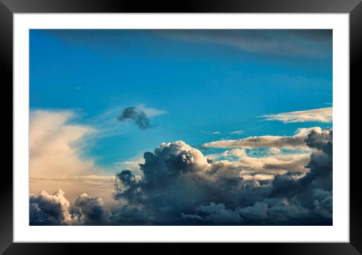 Cumulus Cloud Patterns Framed Mounted Print by Liz Shewan