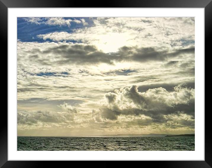 Weather Budleigh Salterton Beach Framed Mounted Print by Liz Shewan