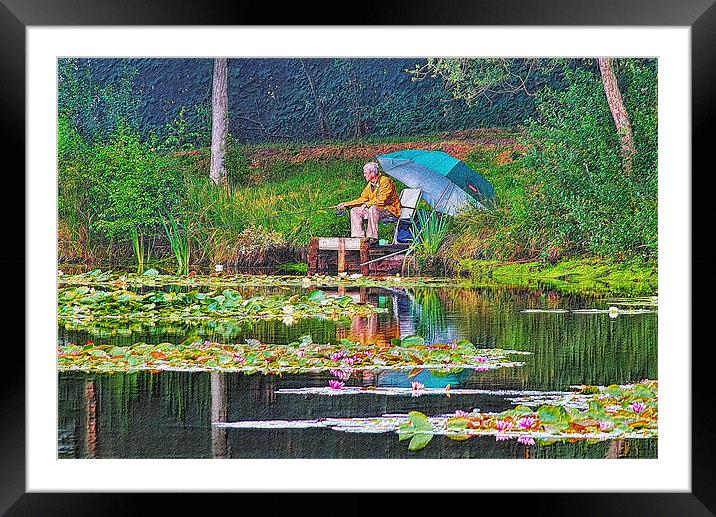 Fishing Scene Framed Mounted Print by Mark  F Banks