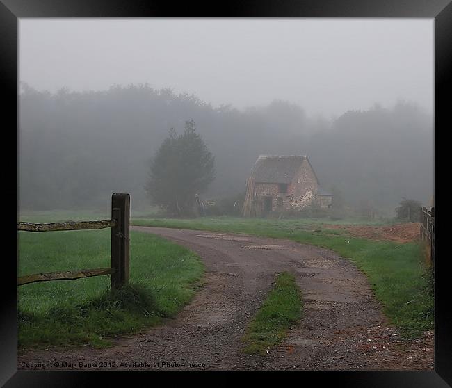 Old Building In The Mist Framed Print by Mark  F Banks