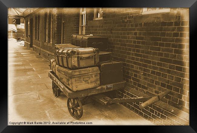 Luggage Trolley Framed Print by Mark  F Banks