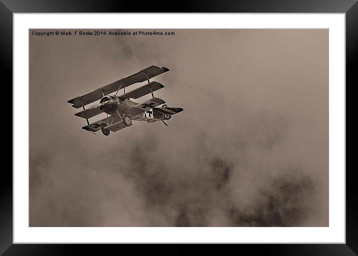  Fokker Dr 1 Framed Mounted Print by Mark  F Banks