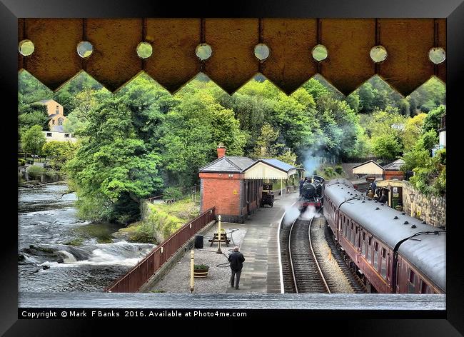 View from Llangollen railway Bridge , Wales Framed Print by Mark  F Banks