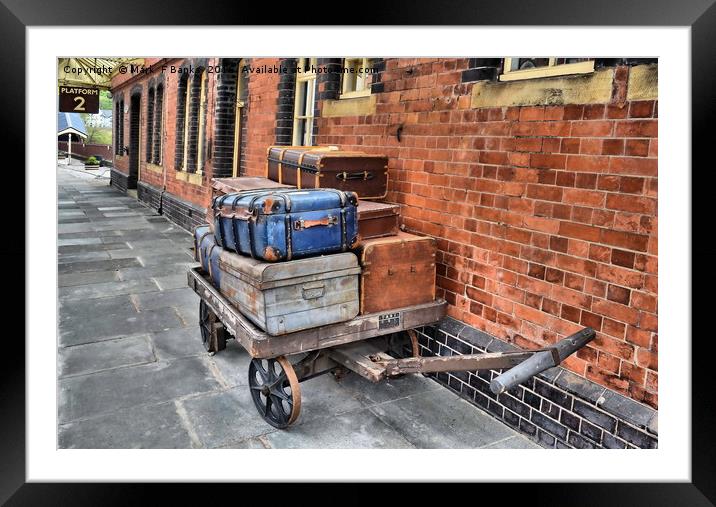 Station Trunk Trolley Framed Mounted Print by Mark  F Banks