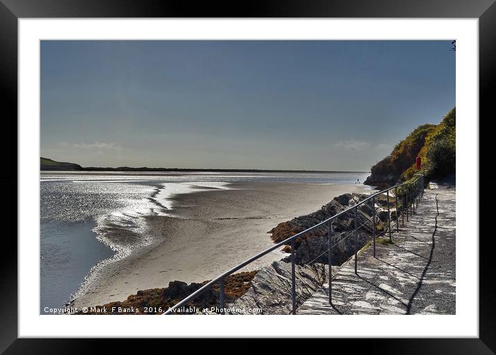 The Beach at Port Meirion , Wales. Framed Mounted Print by Mark  F Banks