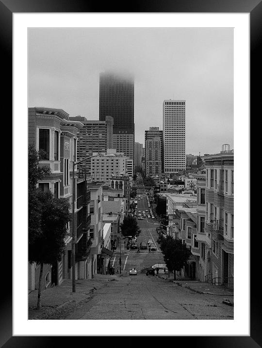 San Francisco Fog Framed Mounted Print by Peter Borcherds