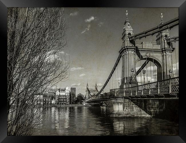 Hammersmith bridge Framed Print by Jon Mills