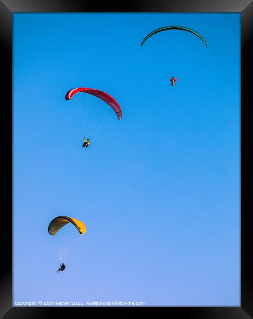 Paragliding in the Peak District Framed Print by Colin Keown
