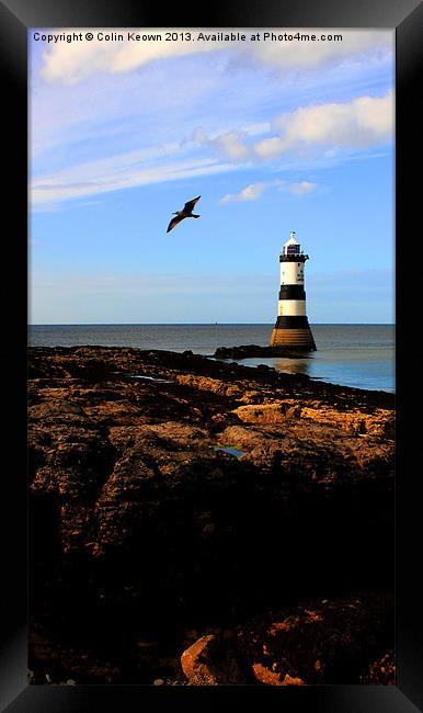 Trwyn Du Lighthouse. Framed Print by Colin Keown