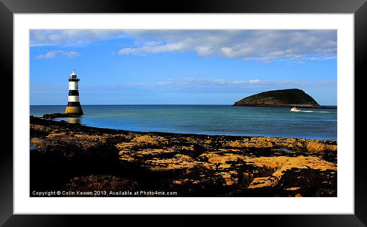 Trwyn Du Lighthouse. Framed Mounted Print by Colin Keown
