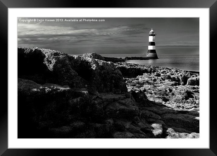 Trwyn Du Lighthouse Framed Mounted Print by Colin Keown
