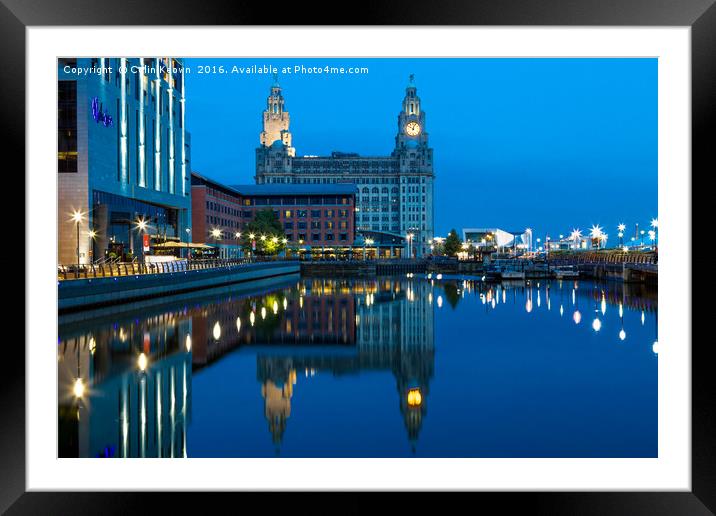 Liver Buildings from Princes Dock Framed Mounted Print by Colin Keown