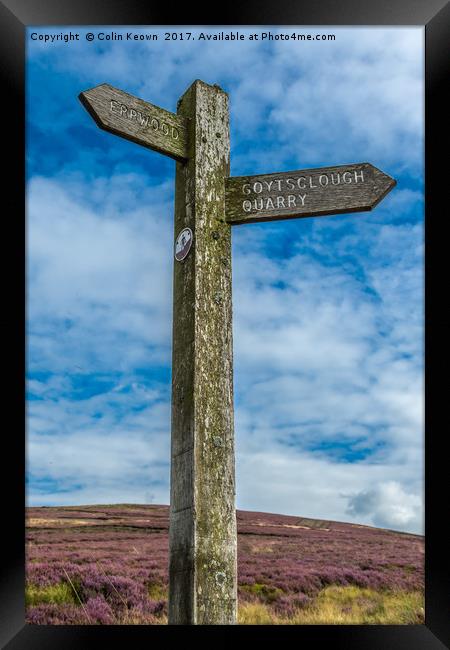 Goyt Valley Signpost Framed Print by Colin Keown