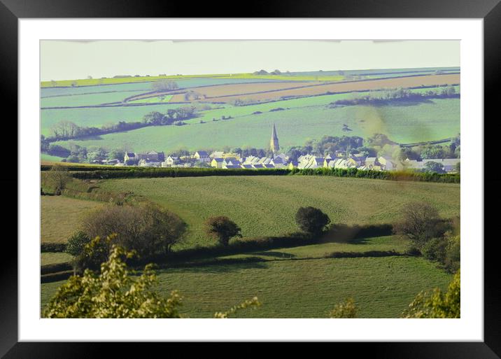 Devonshire landscape Framed Mounted Print by Bryan 4Pics