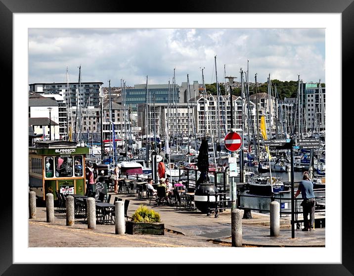 Boats in Plymouth Harbour Framed Mounted Print by Bryan 4Pics