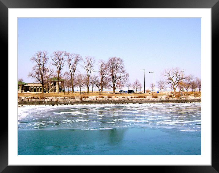 Lake Michigan Harbor Winter Framed Mounted Print by Tyrone Boozer