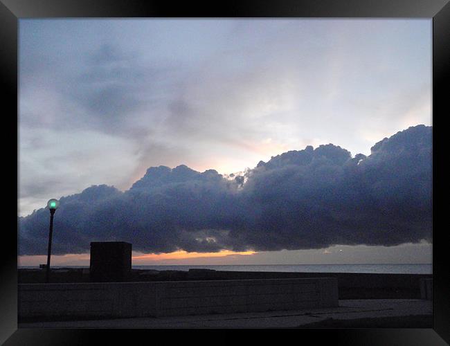 Cloud Lamp, Lake Morning Chicago Framed Print by Tyrone Boozer