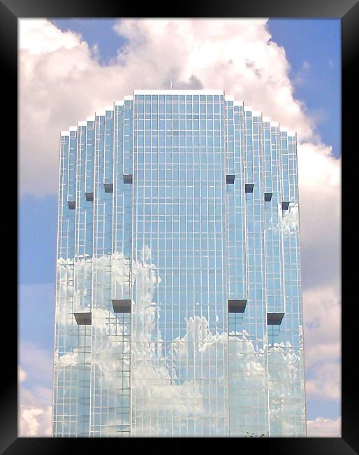 Cloud Reflecting Mirror Building Framed Print by Tyrone Boozer