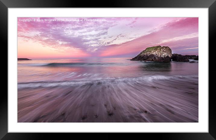  Kennack Sands Sunset Framed Mounted Print by Chris Willman