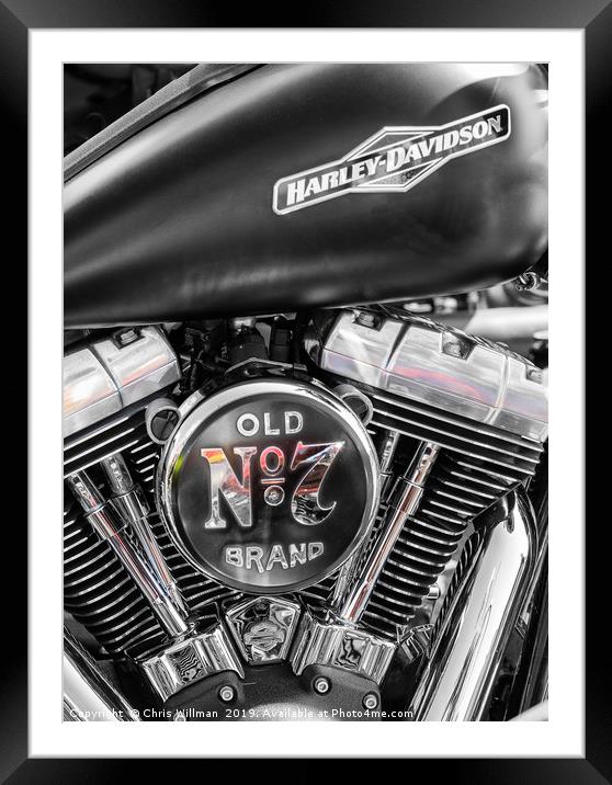 Harley Framed Mounted Print by Chris Willman