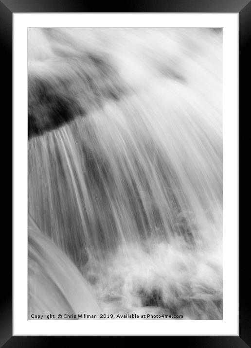 Waterfall Framed Mounted Print by Chris Willman