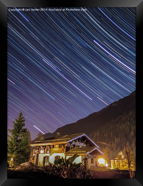 Chamonix stars Framed Print by Jan Venter