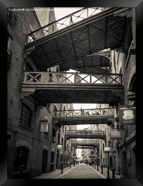 Bridges over Shad Thames  Framed Print by Jan Venter