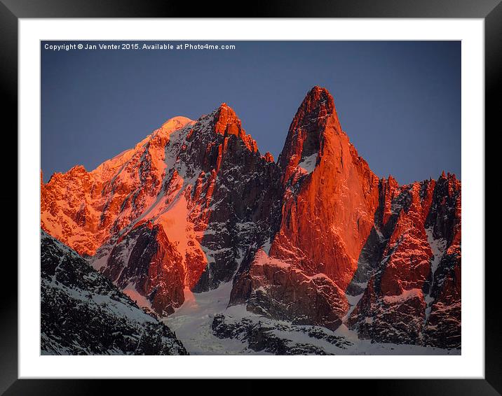   Aiguille des Drus Framed Mounted Print by Jan Venter