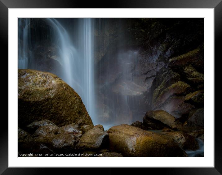 Waterfall landscape Framed Mounted Print by Jan Venter