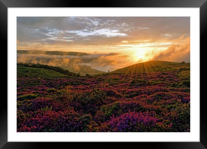Exmoor Sunset Over Porlock Bay Somerset Framed Mounted Print by austin APPLEBY