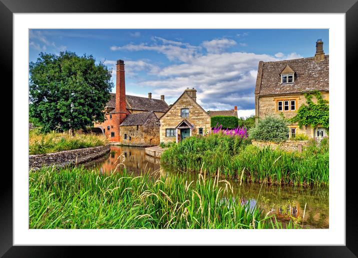 Lower Slaughter Mill Cotswolds Gloucestershire Framed Mounted Print by austin APPLEBY