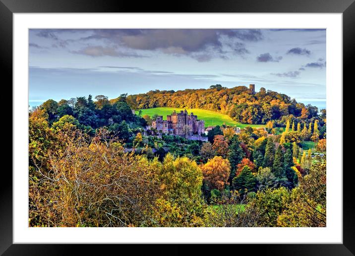 Autumn Dunster Castle and Conygar Tower Framed Mounted Print by austin APPLEBY