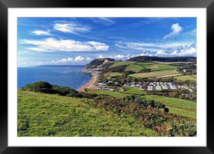 Seatown and Golden Cap Dorset Framed Mounted Print by austin APPLEBY