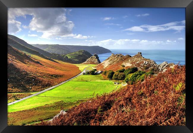 Valley of the Rocks in Autumn Framed Print by austin APPLEBY