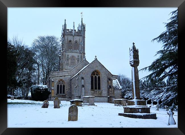 ST PETERS CHURCH STAPLE FITZPAINE Framed Print by austin APPLEBY