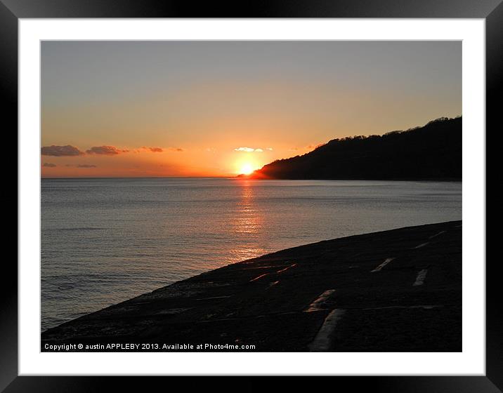 WINTER SUNSET FROM THE COBB Framed Mounted Print by austin APPLEBY