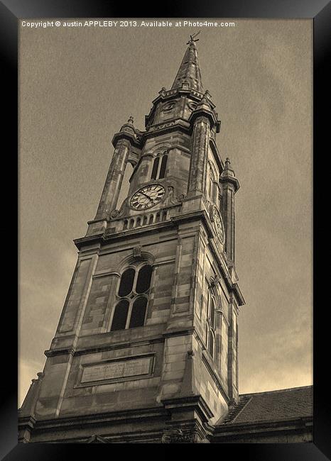 SEPIA TRON KIRK SPIRE EDINBURGH Framed Print by austin APPLEBY