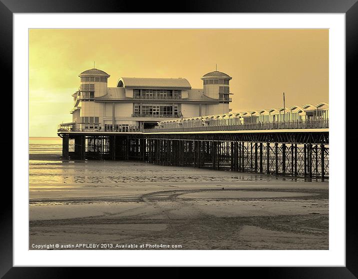 GRAND PIER WESTON-SUPER MARE Framed Mounted Print by austin APPLEBY