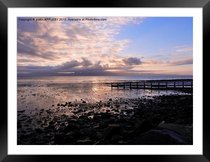 AUTUMN DAWN OVER TREMADOG BAY Framed Mounted Print by austin APPLEBY