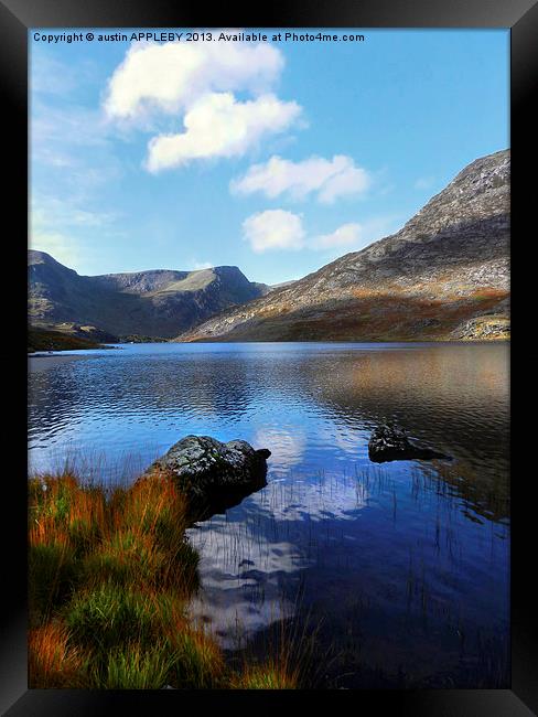 LLYN OGWEN SNOWDONIA Framed Print by austin APPLEBY