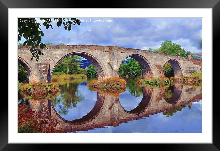  Old Stirling Bridge Reflections Framed Mounted Print by austin APPLEBY