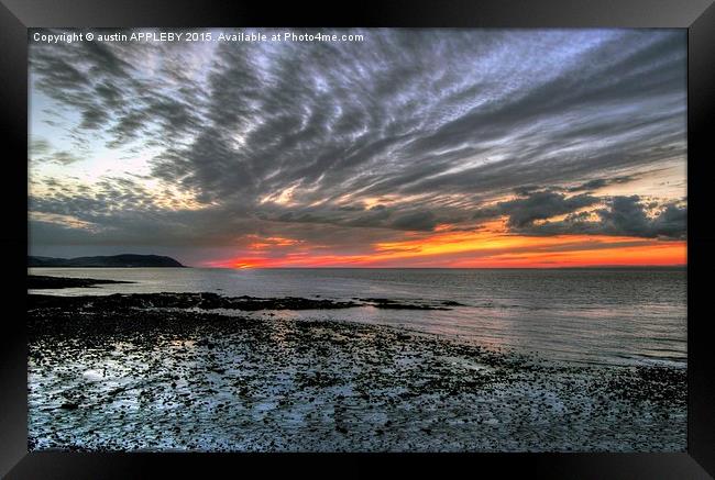  West Somerset Coastline Sunset Framed Print by austin APPLEBY