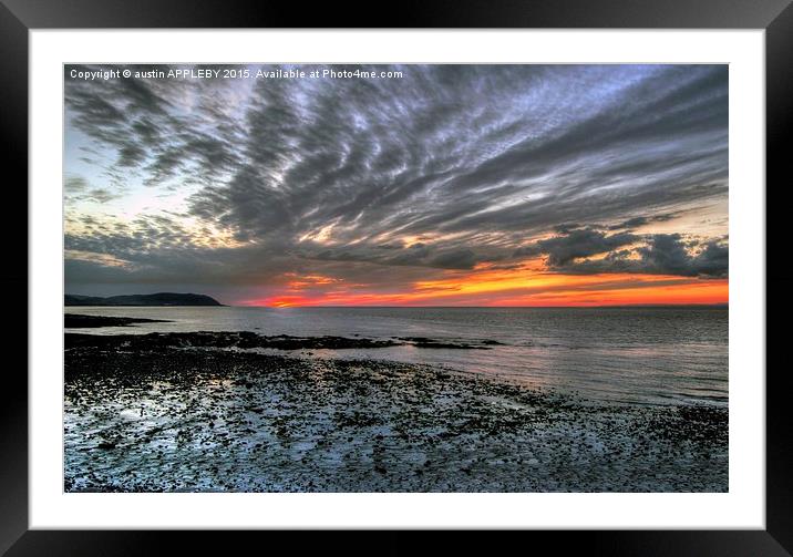  West Somerset Coastline Sunset Framed Mounted Print by austin APPLEBY