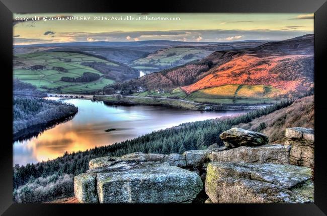 Last Light Over Ladybower Reservoir Framed Print by austin APPLEBY