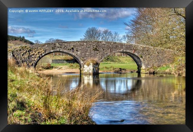 Two Bridges Old Bridge Dartmoor Framed Print by austin APPLEBY